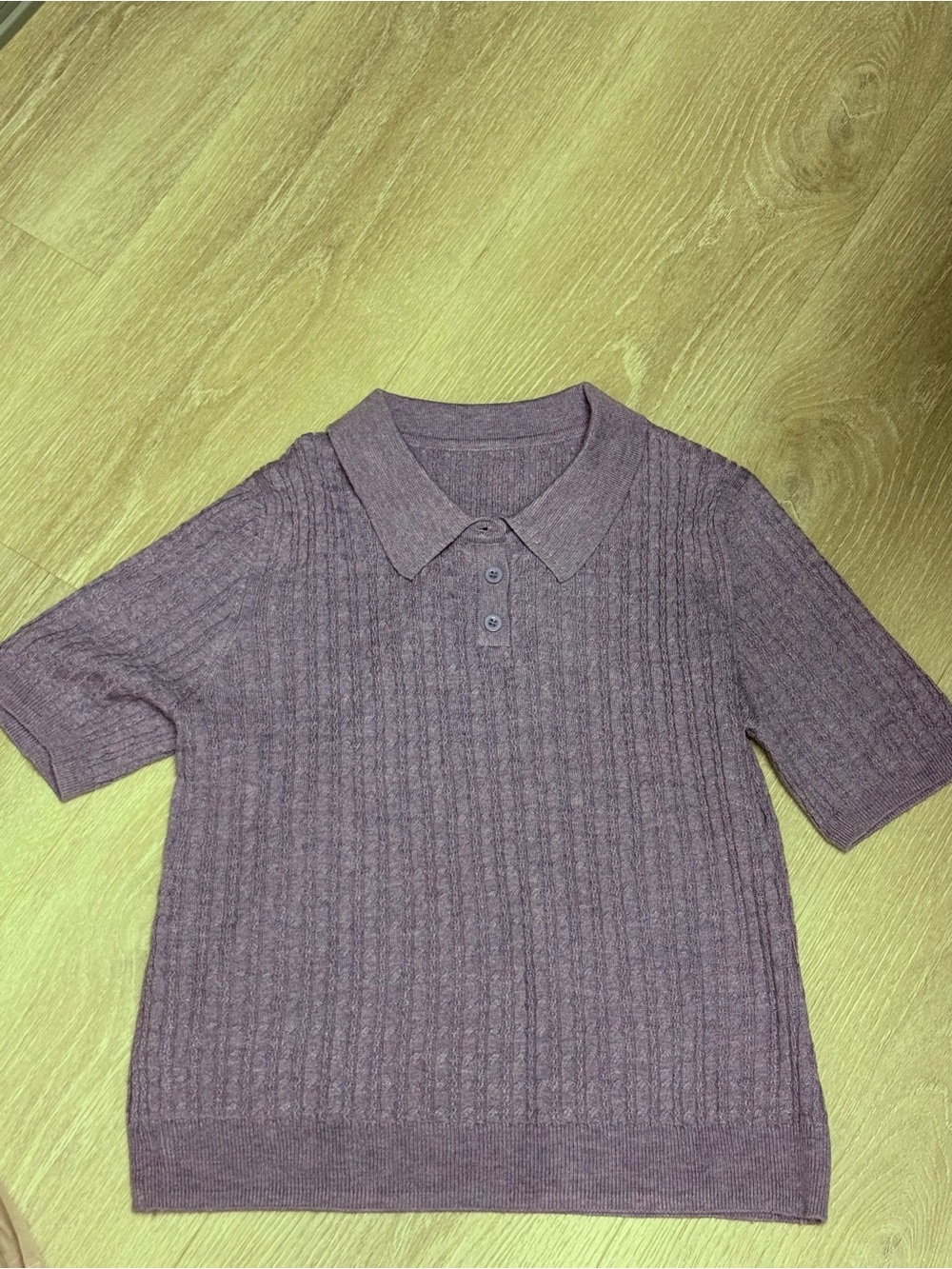 Girls' Short Sleeve Polo Knit Top - Dusty Purple